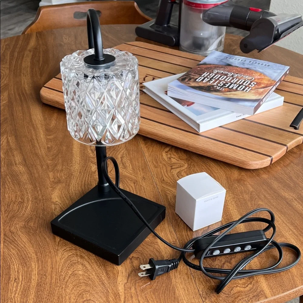 Black & Clear Crystal Table Lamp - Unbranded